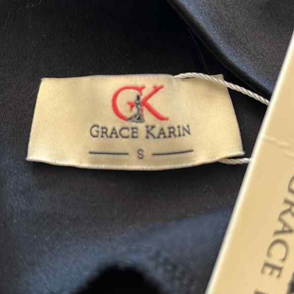 Grace‎ Karin Dress Womens Small Black White Floral Fit & Flare Retro Tea Dress - Picture 5 of 7